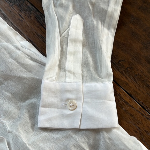 Wunderkind White Semi-Sheer Button Down LongSleeved Top - Picture 6 of 8